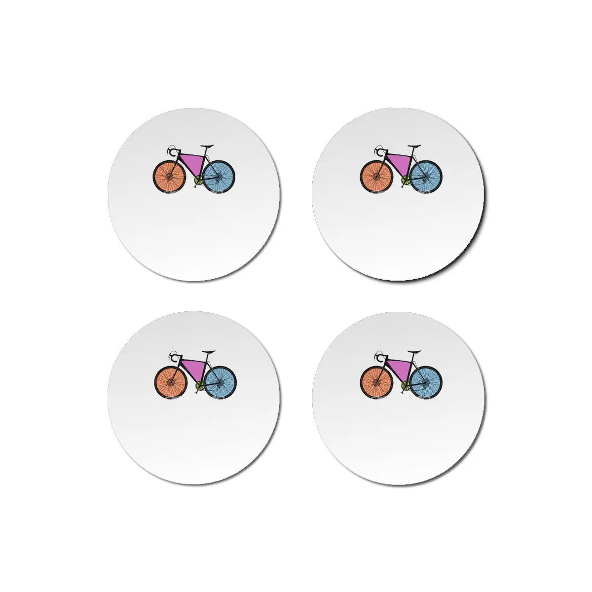 Cyclocross Bicycle Halftone Bardak Altlığı