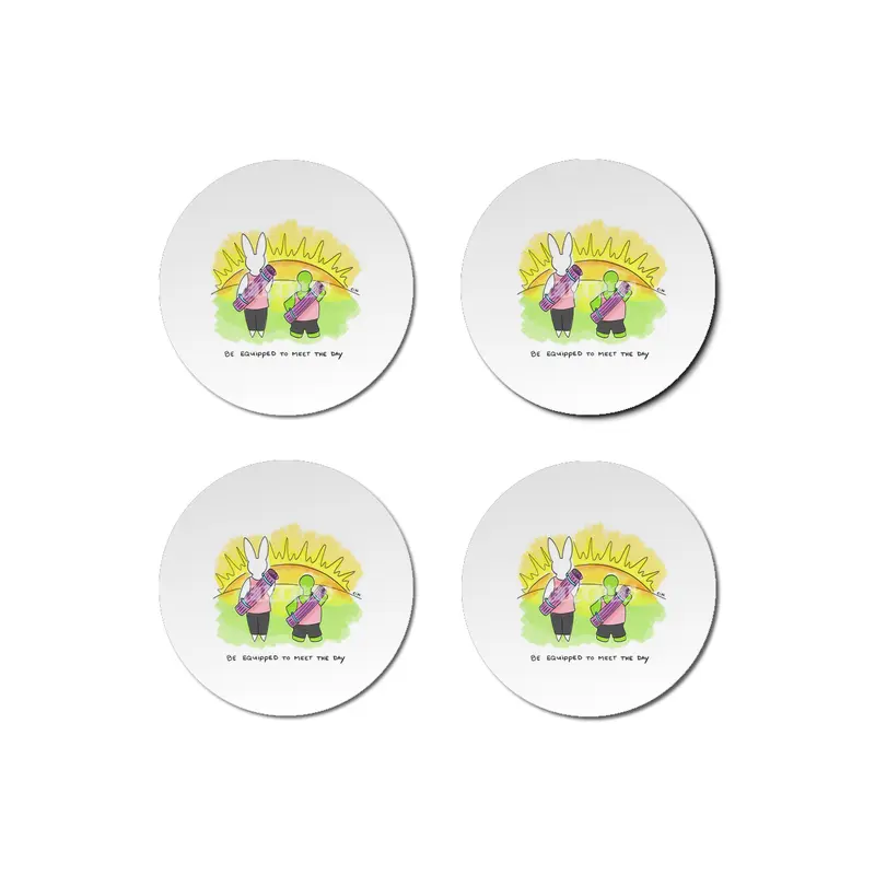 Bunny Daze Yoga - Be Equipped To Meet The Day Bardak Altlığı