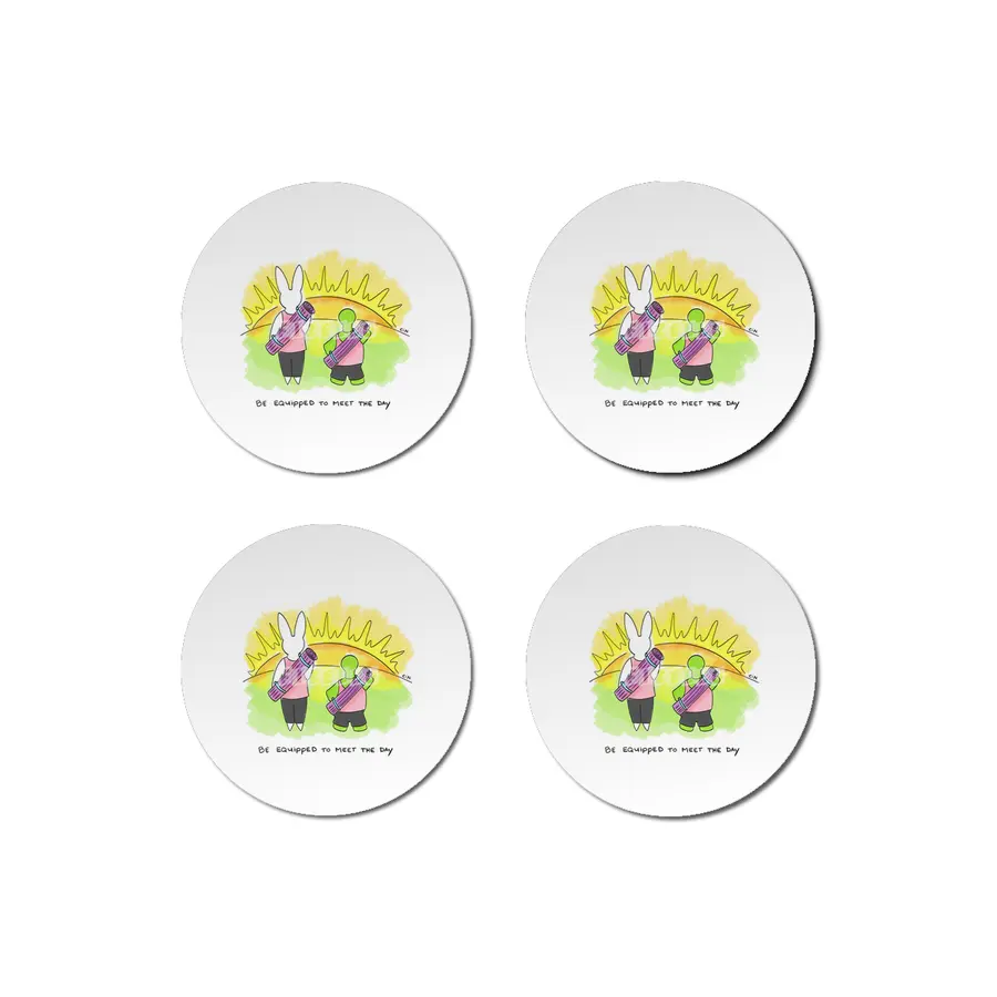 Bunny Daze Yoga - Be Equipped To Meet The Day Bardak Altlığı