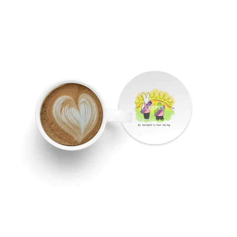 Bunny Daze Yoga - Be Equipped To Meet The Day Bardak Altlığı