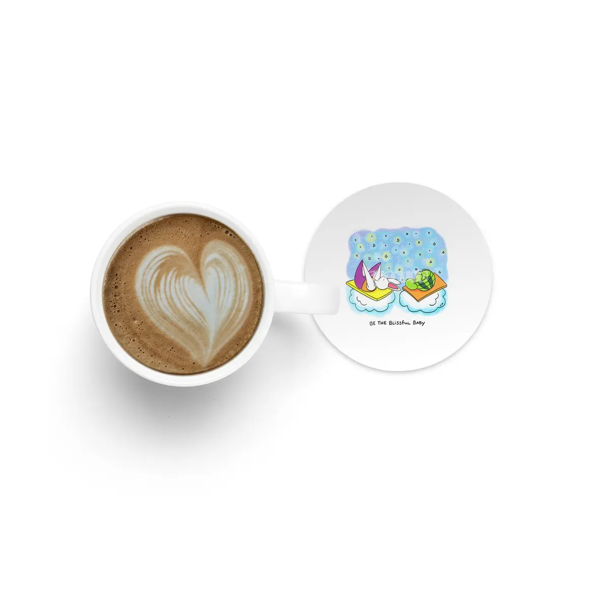 Bunny Daze Yoga - Be the blissful baby Bardak Altlığı