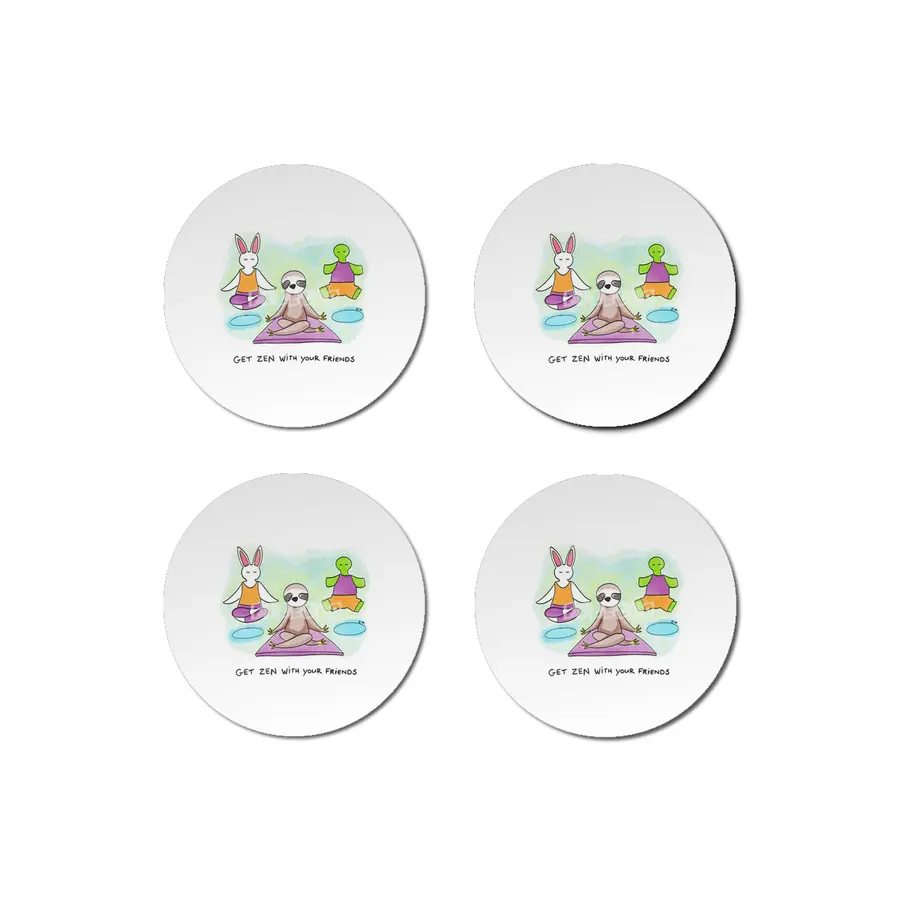 Bunny Daze Yoga - Get Zen With Your Friends Bardak Altlığı