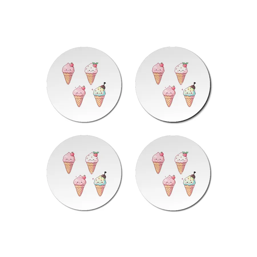 Cute Ice Cream Bardak Altlığı