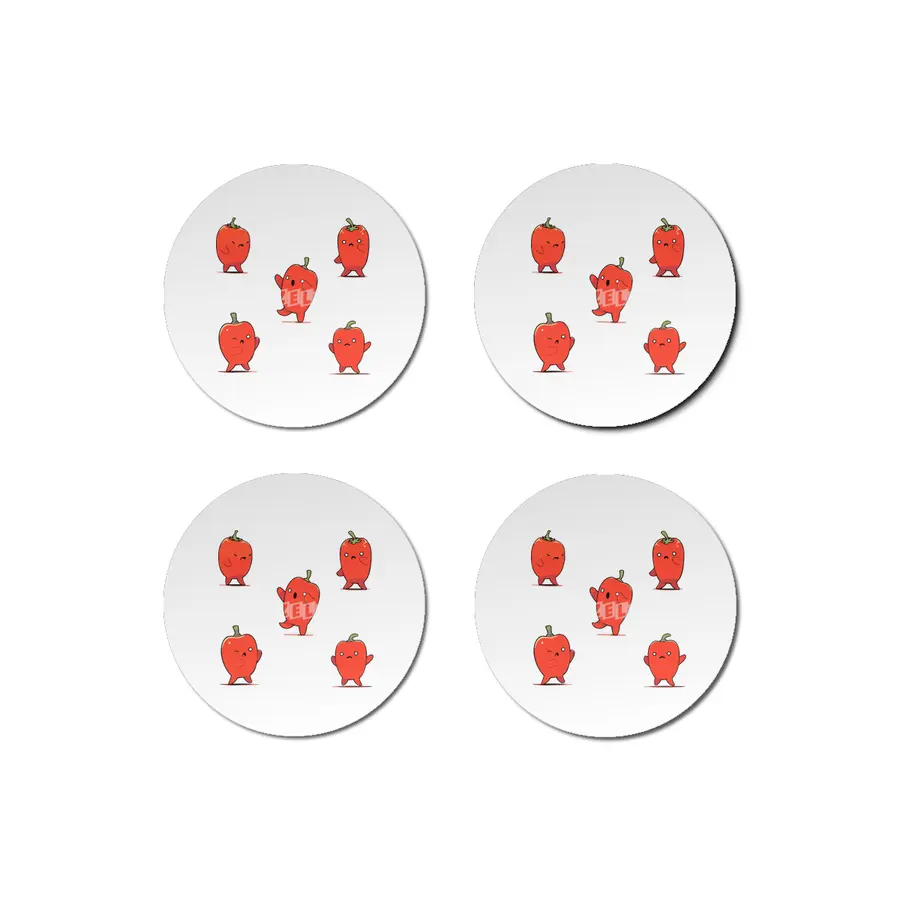 Cute Red Pepper Bardak Altlığı