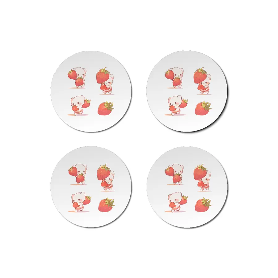 Cute Strawberry Bardak Altlığı