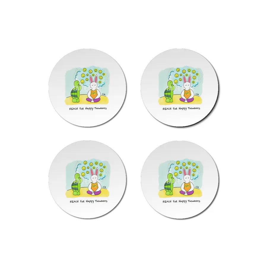 Bunny Daze Yoga - Reach For Happy Thoughts Bardak Altlığı