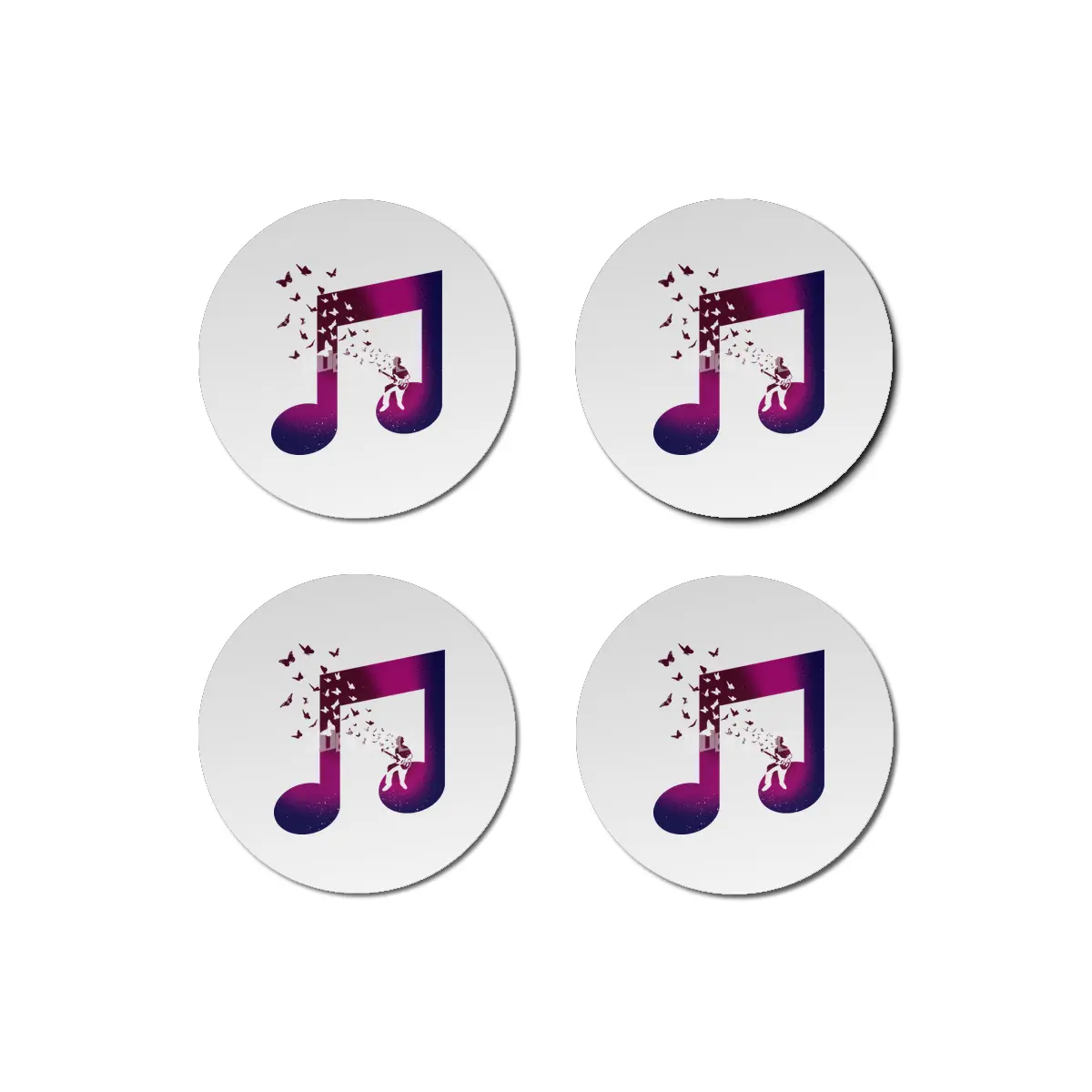 music bass guitar Bardak Altlığı