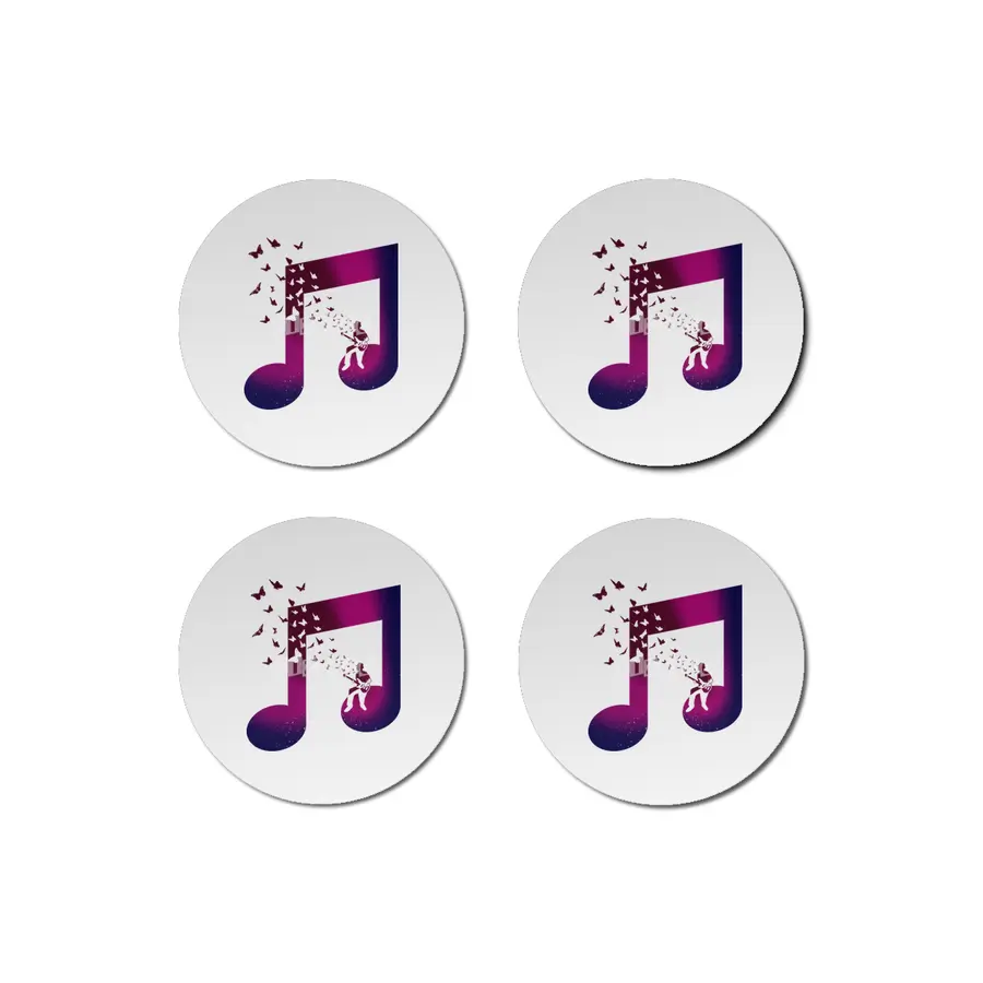 music bass guitar Bardak Altlığı