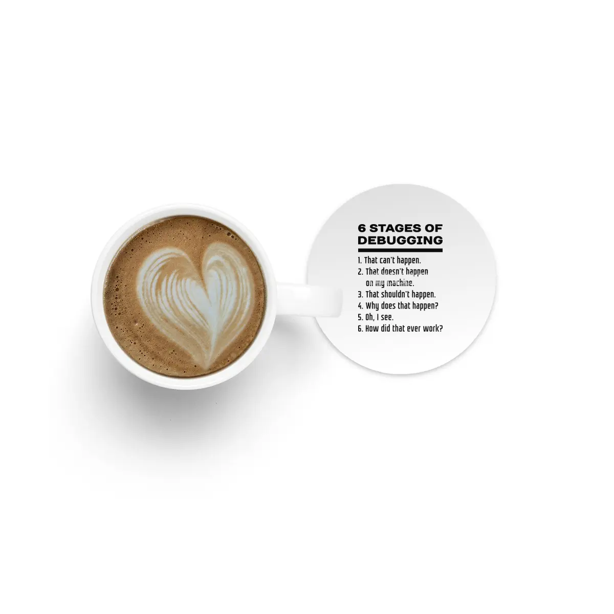 Six Stages of Debugging: Black on White Design for Programmers Bardak Altlığı