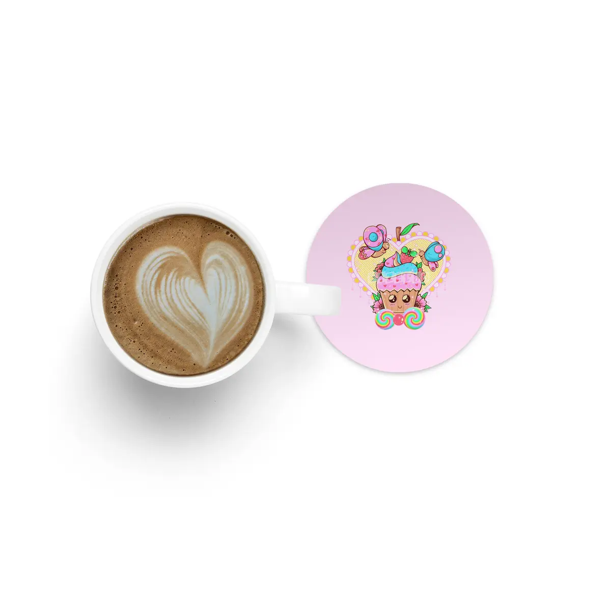 Kawaii Cupcake Bardak Altlığı