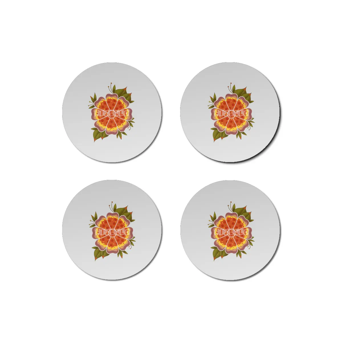 Pizza Flower Bardak Altlığı