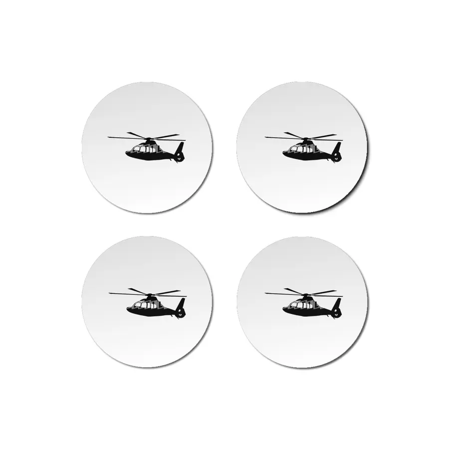 Black Helicopter Flying Silhouette Bardak Altlığı
