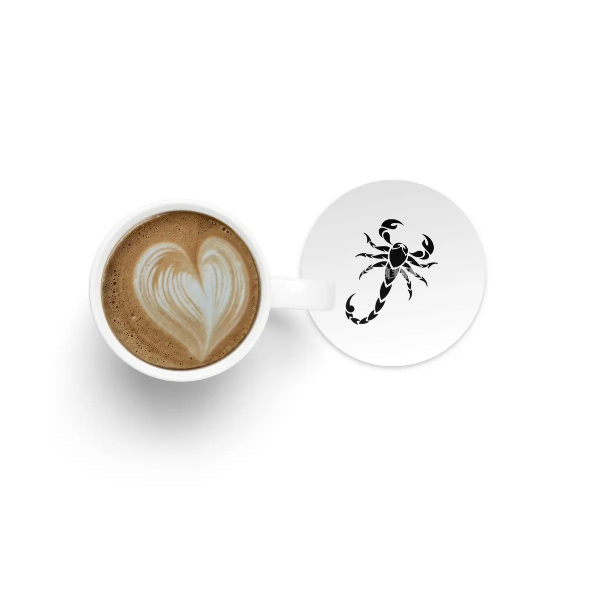 Black Scorpion Silhouette Bardak Altlığı