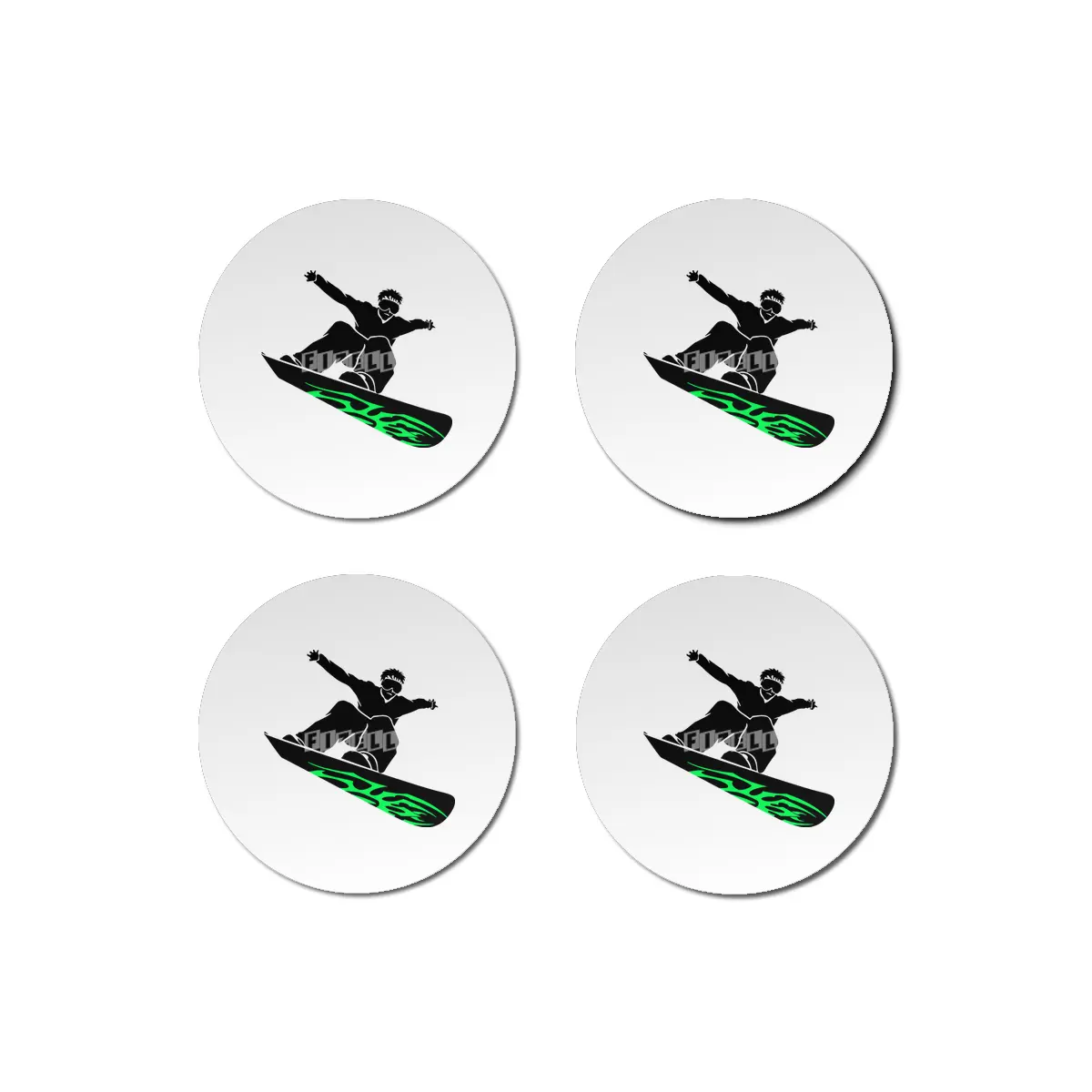 Cool Snowboarder Silhouette Bardak Altlığı