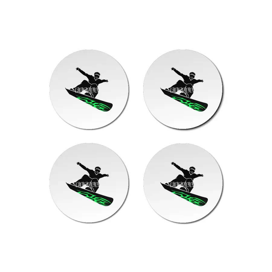 Cool Snowboarder Silhouette Bardak Altlığı