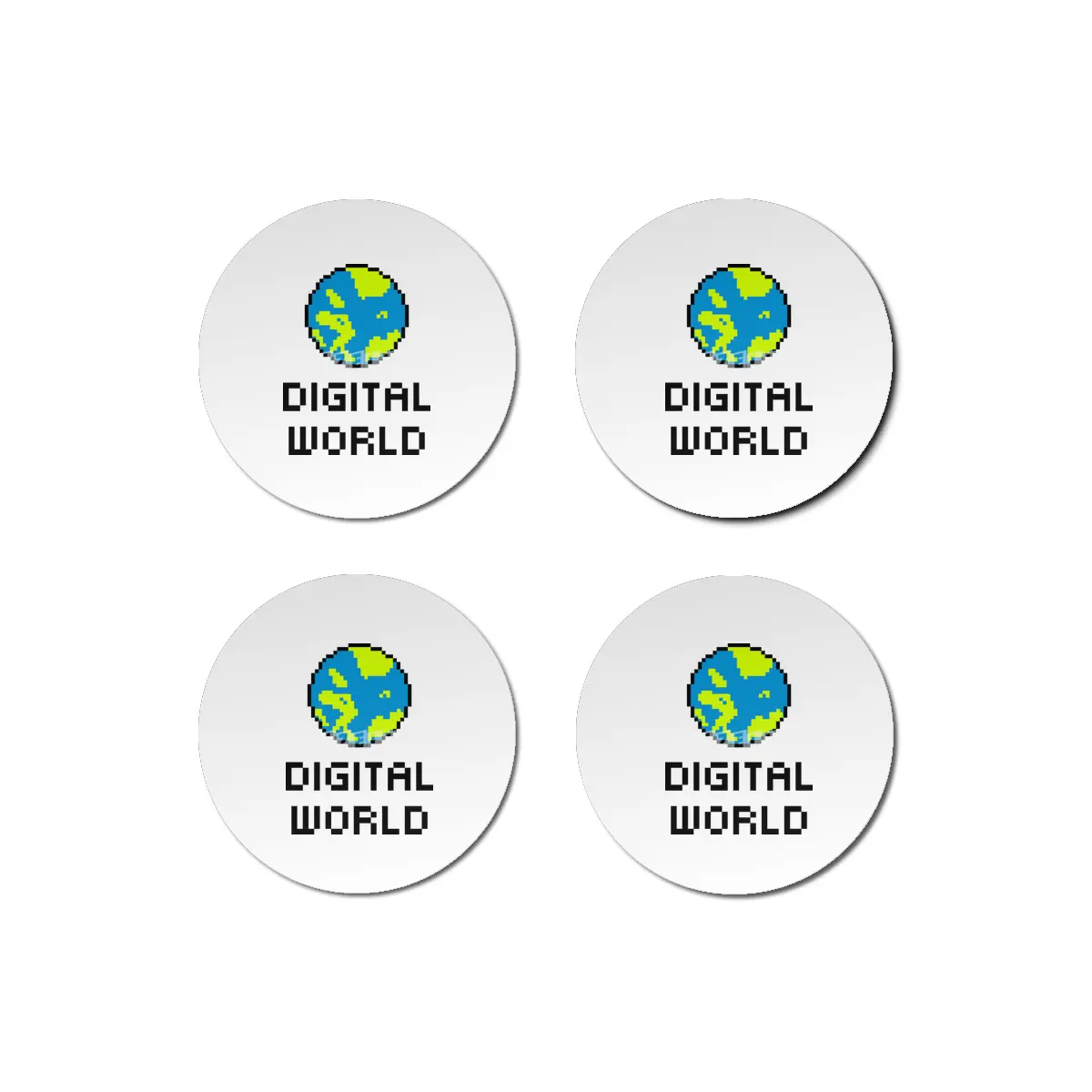 Digital World (8Bit Pixel Earth Logo) Art Bardak Altlığı