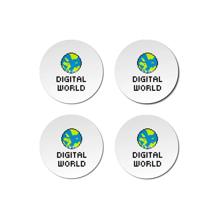 Digital World (8Bit Pixel Earth Logo) Art Bardak Altlığı
