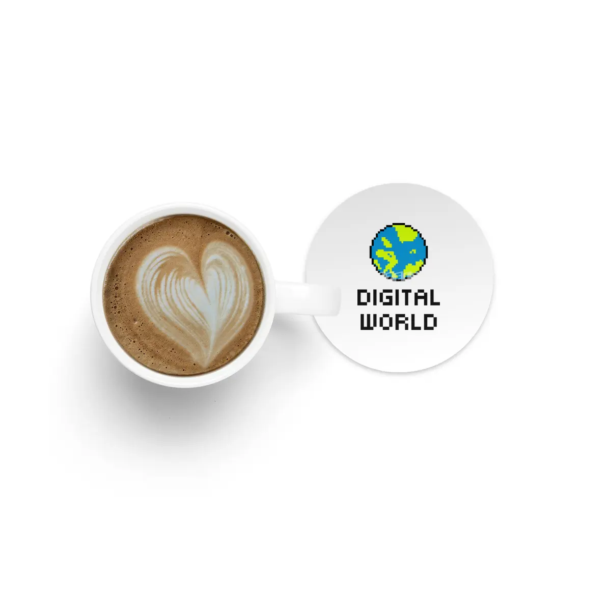 Digital World (8Bit Pixel Earth Logo) Art Bardak Altlığı
