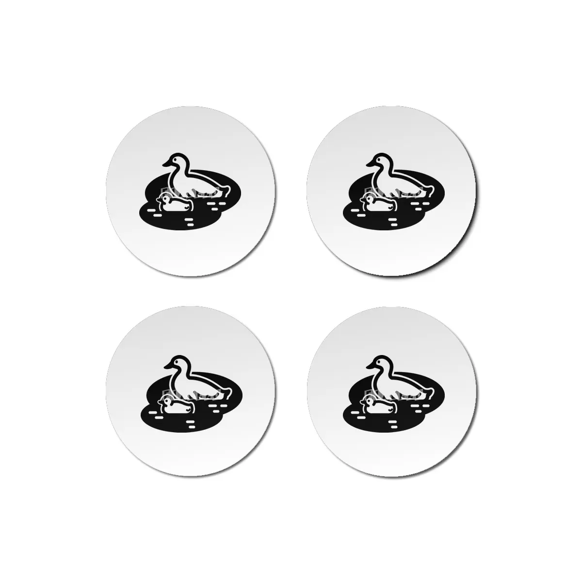 Ducks in a Pond Clipart Bardak Altlığı