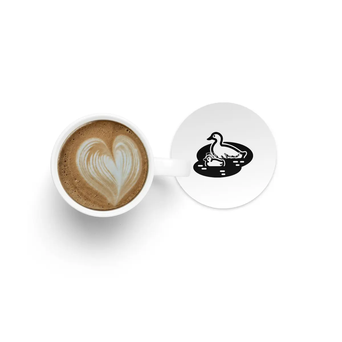 Ducks in a Pond Clipart Bardak Altlığı