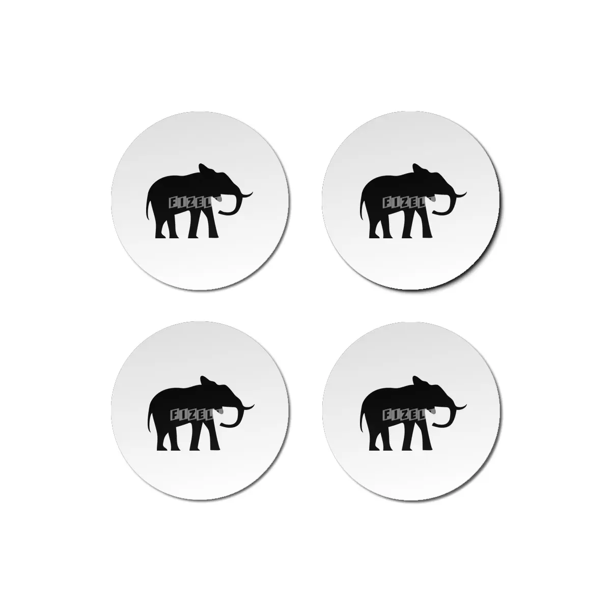 Elephant Silhouette Bardak Altlığı