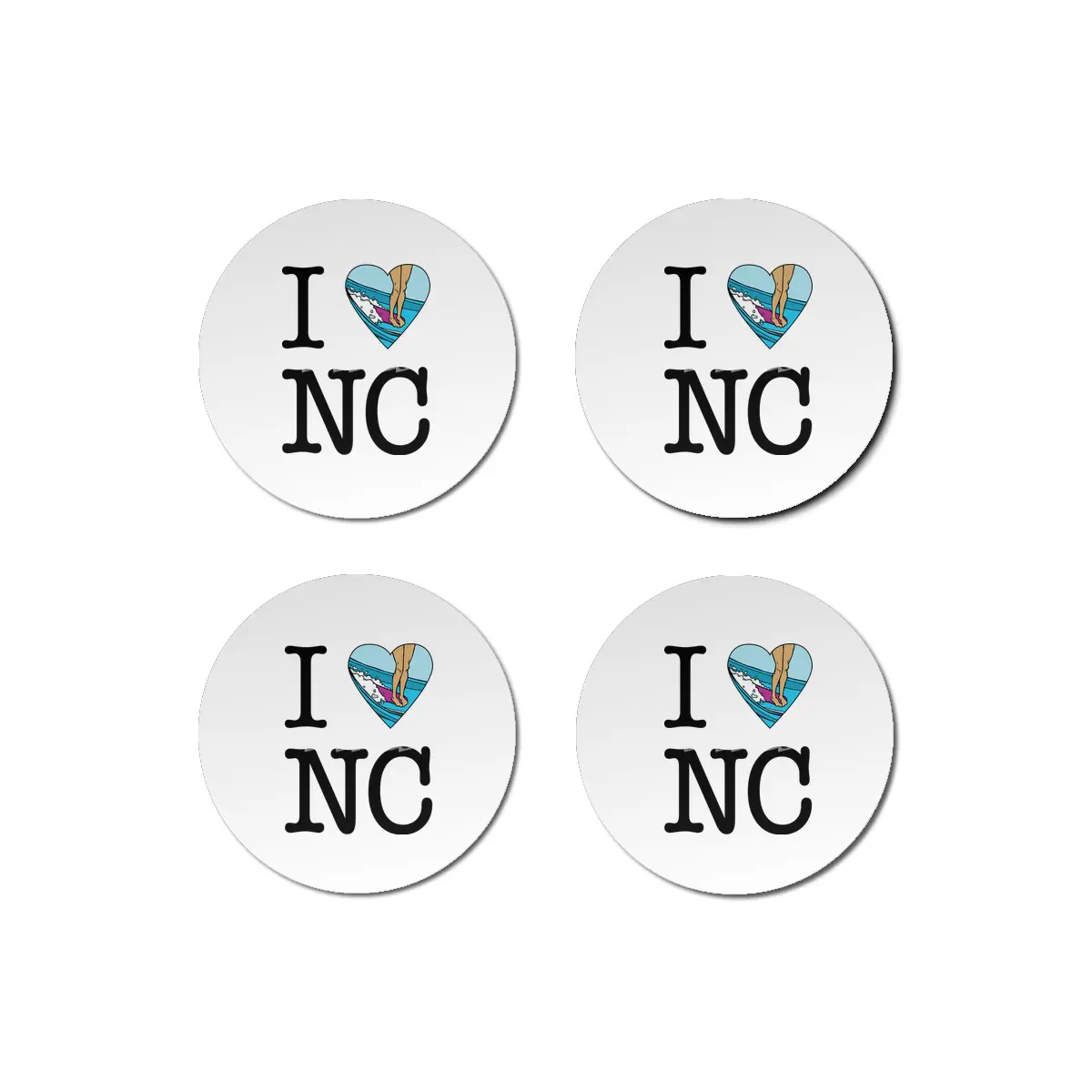 I Surf North Carolina Bardak Altlığı