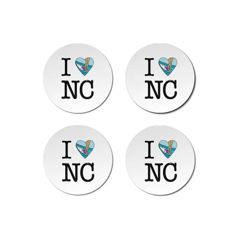 I Surf North Carolina Bardak Altlığı