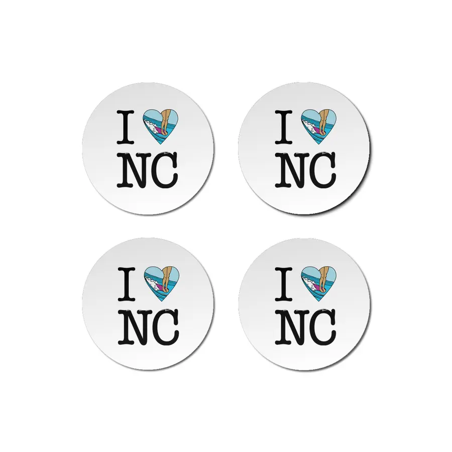 I Surf North Carolina Bardak Altlığı