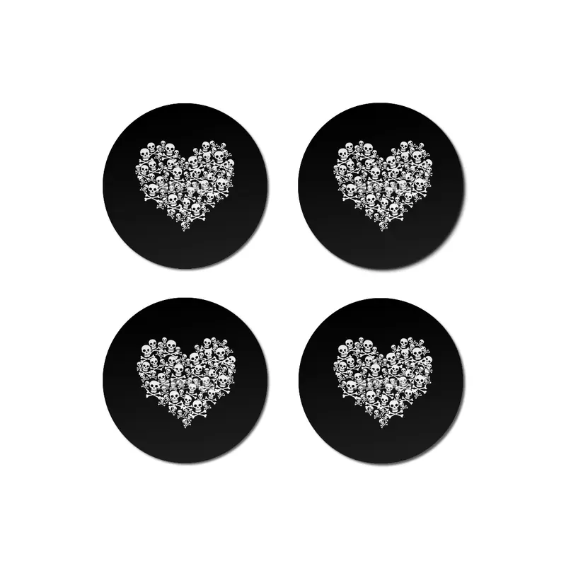 Gothic Skull Heart T-shirt Bardak Altlığı