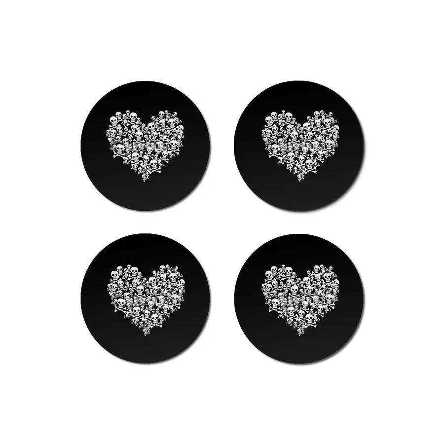 Gothic Skull Heart T-shirt Bardak Altlığı