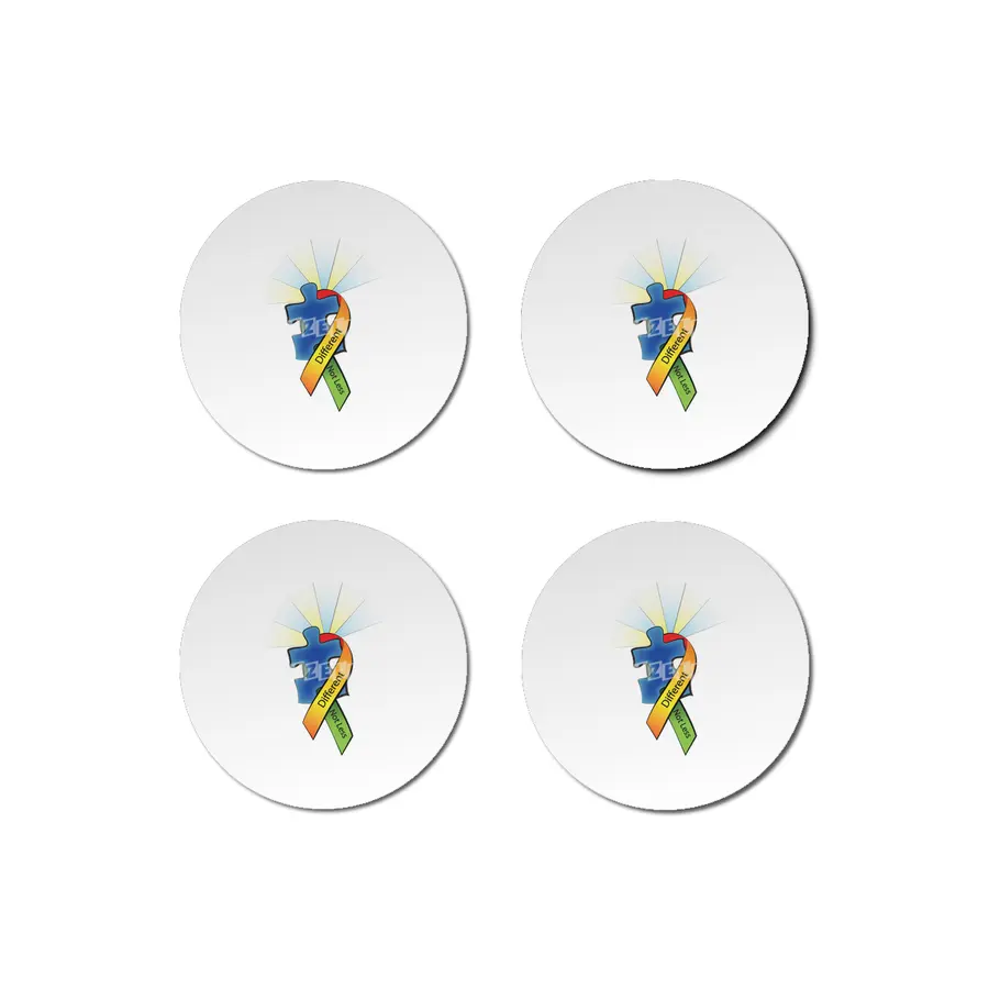 Autism Ribbon with Puzzle Peace Bardak Altlığı