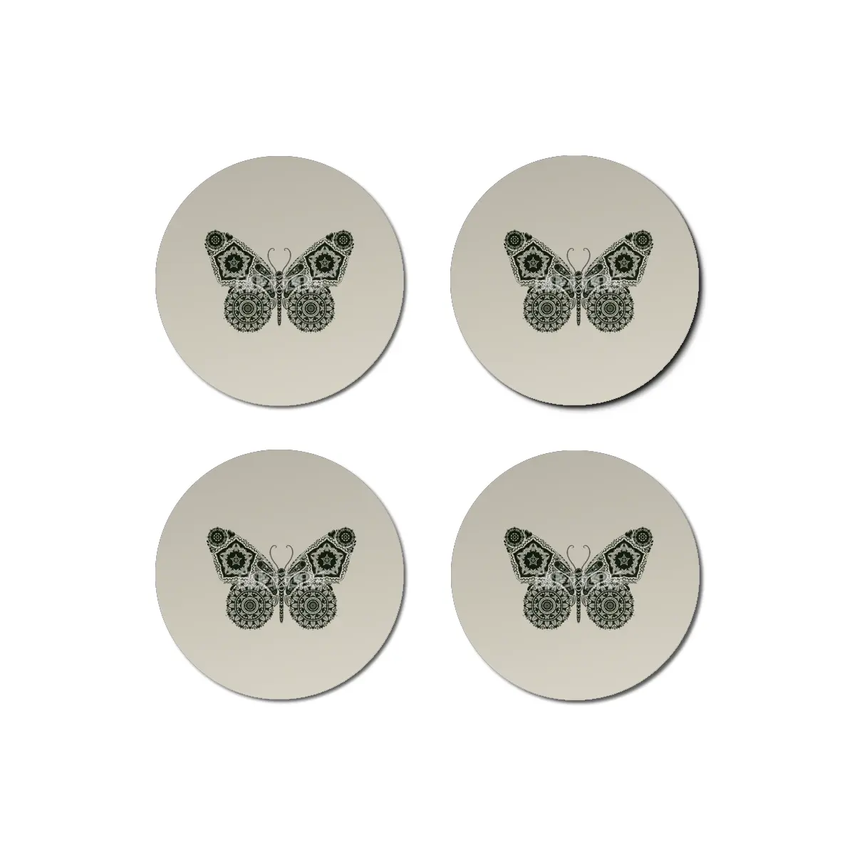 Ornamental Butterfly Bardak Altlığı
