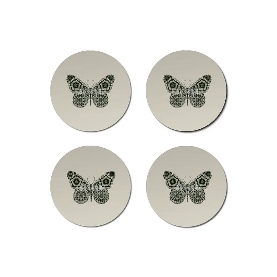 Ornamental Butterfly Bardak Altlığı