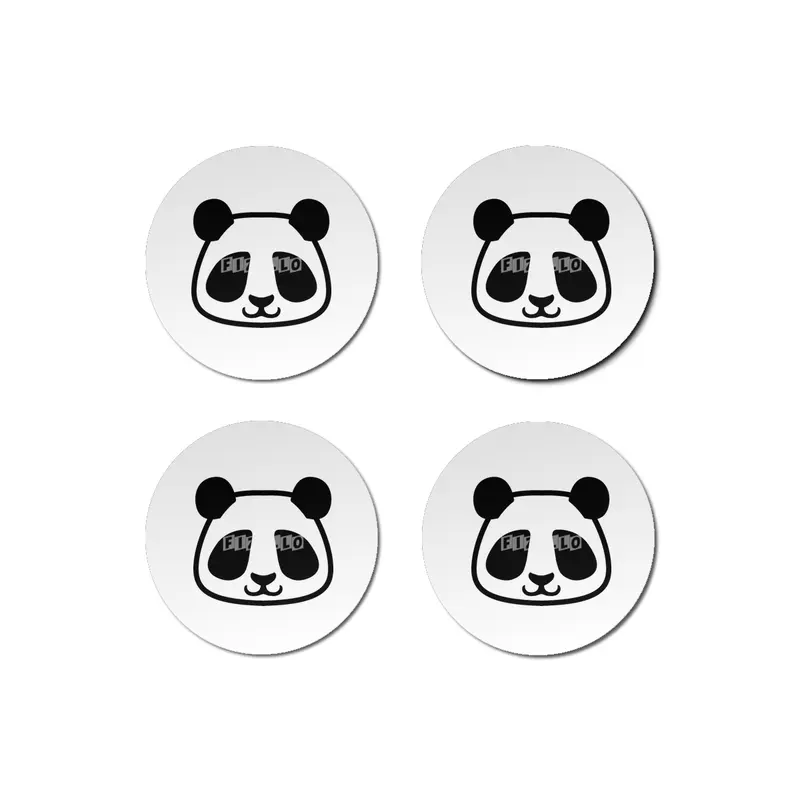 Panda Black and White Minimalist Pictogram Bardak Altlığı