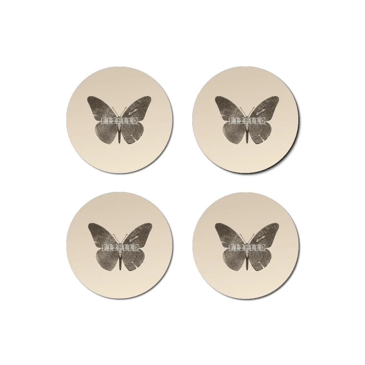 Wood Butterfly Bardak Altlığı