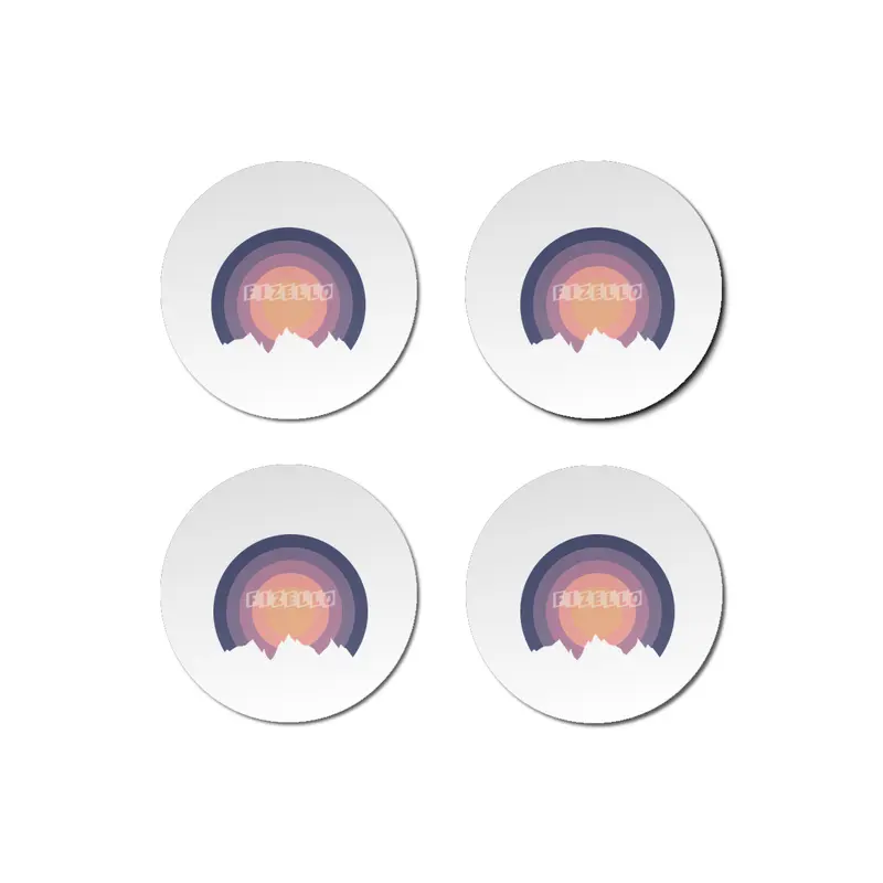 Pastel Mountain Silhouette Minimalism Sunset Outdoor Design Bardak Altlığı
