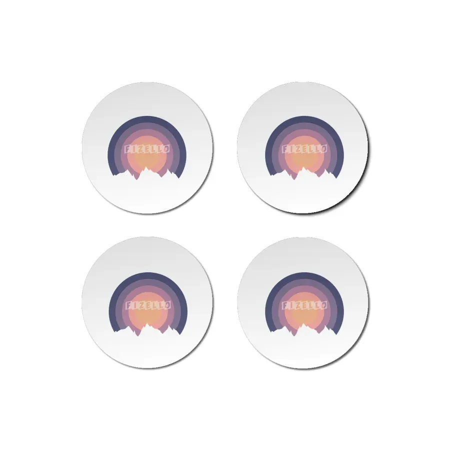 Pastel Mountain Silhouette Minimalism Sunset Outdoor Design Bardak Altlığı