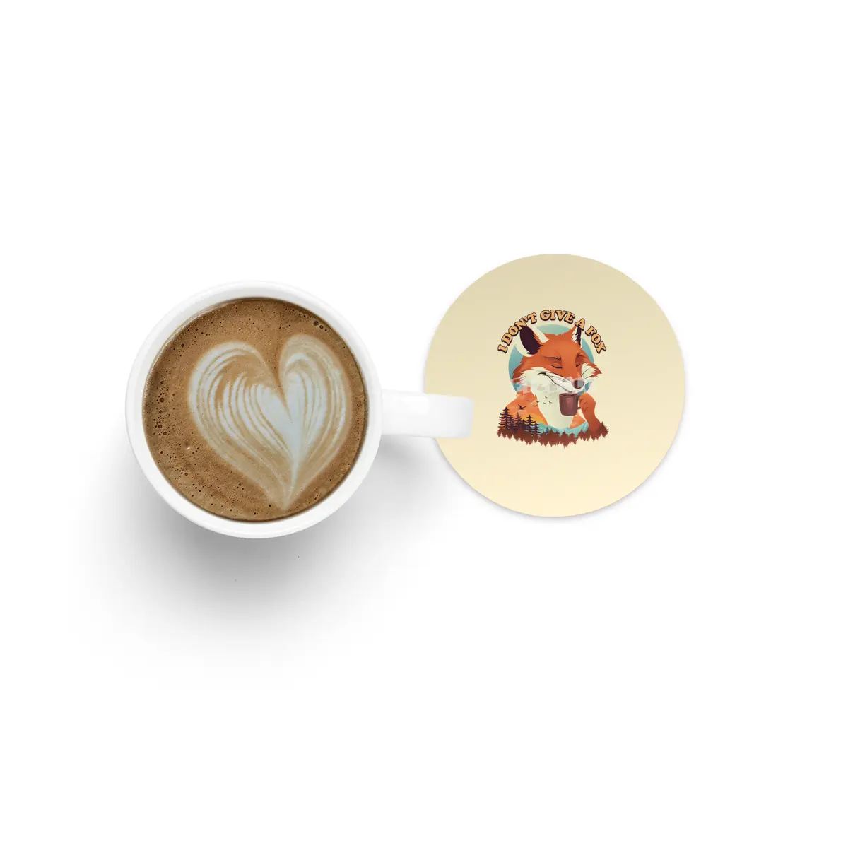Drink Coffee and Don't Give a Fox Bardak Altlığı