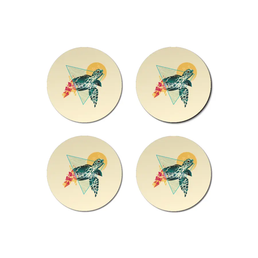 Geometric Turtle Bardak Altlığı