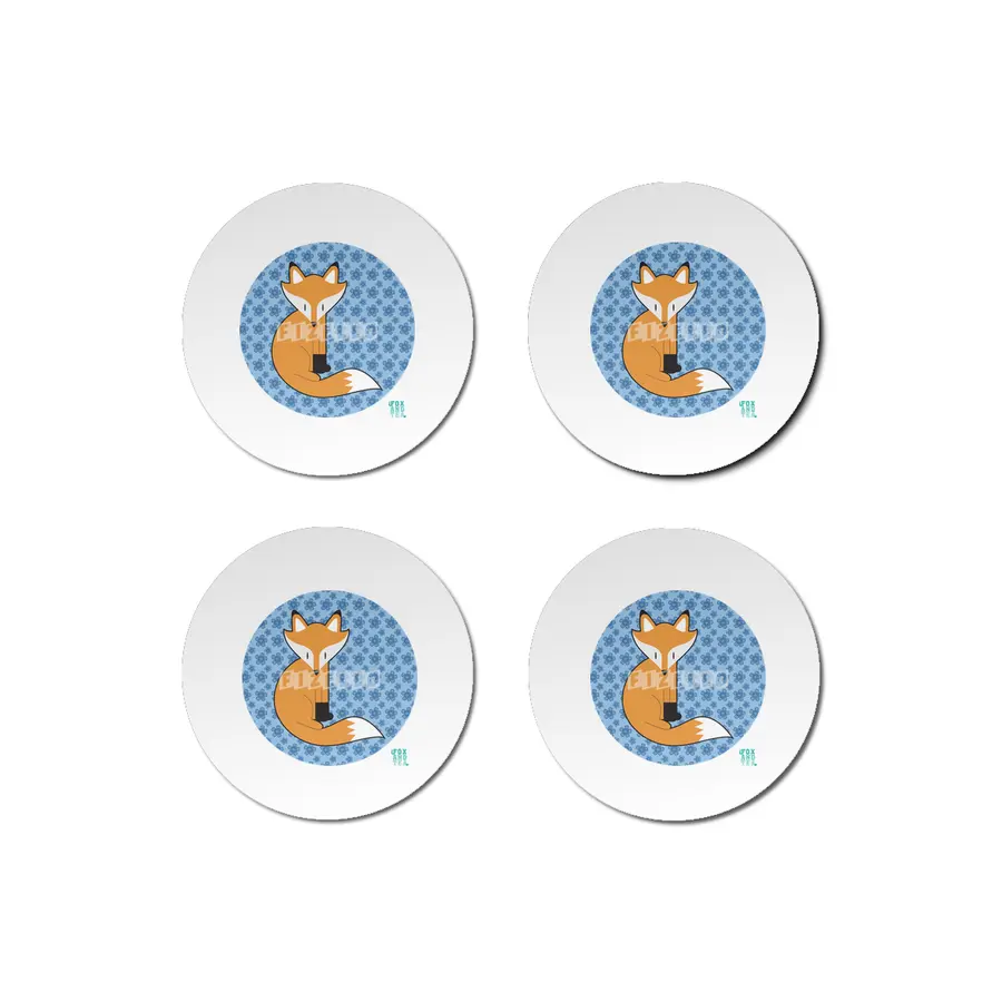 Fox And Tea_ flower power Bardak Altlığı