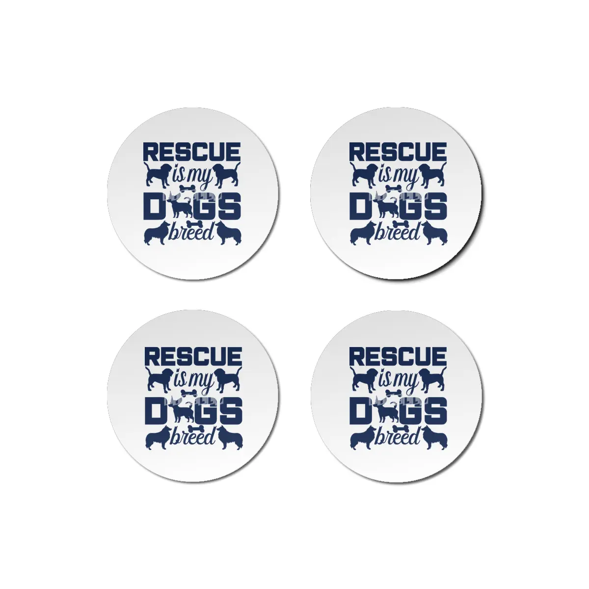Rescue is My Dogs Breed Bardak Altlığı
