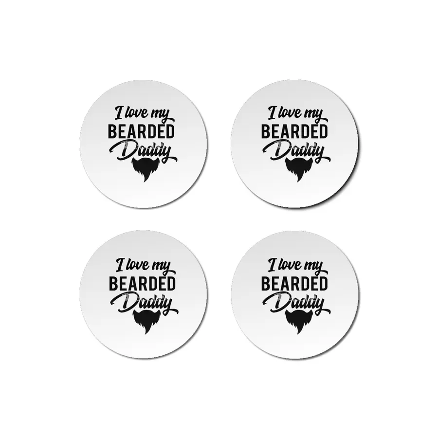 I Love My Bearded Daddy Bardak Altlığı