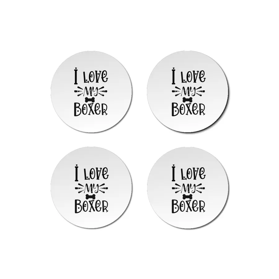 I Love My Boxer Bardak Altlığı
