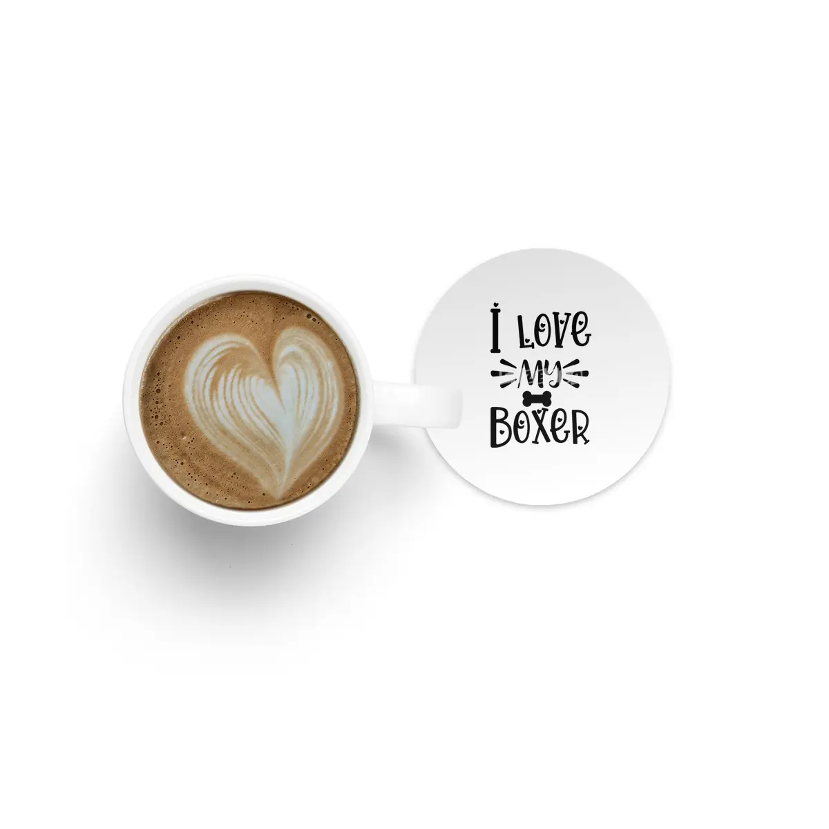 I Love My Boxer Bardak Altlığı