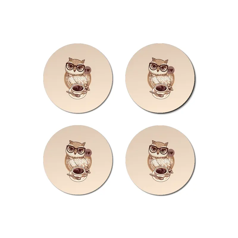 Coffe Lover Owl Bardak Altlığı