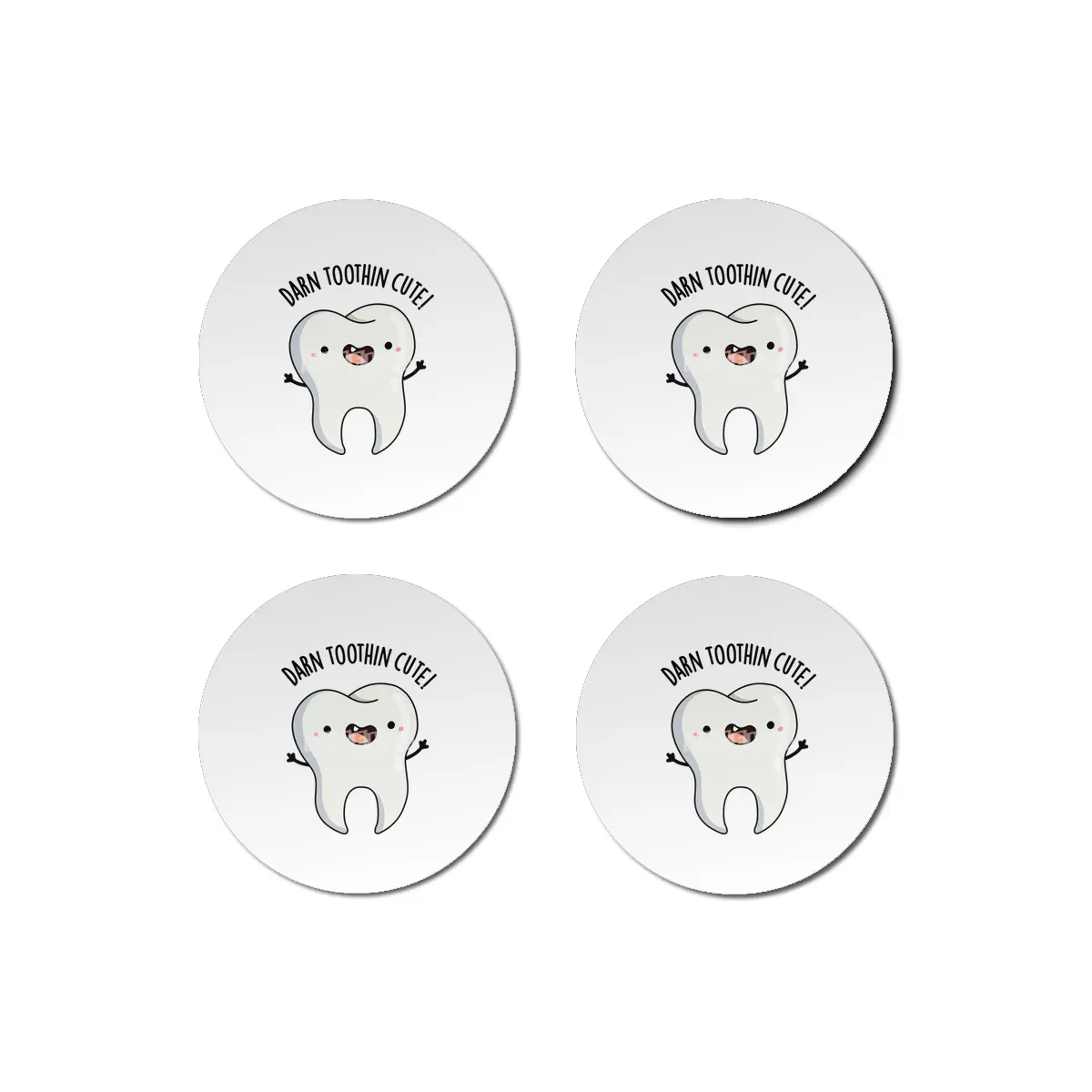 Darn Tooth-in Cute Funny Tooth Pun Bardak Altlığı