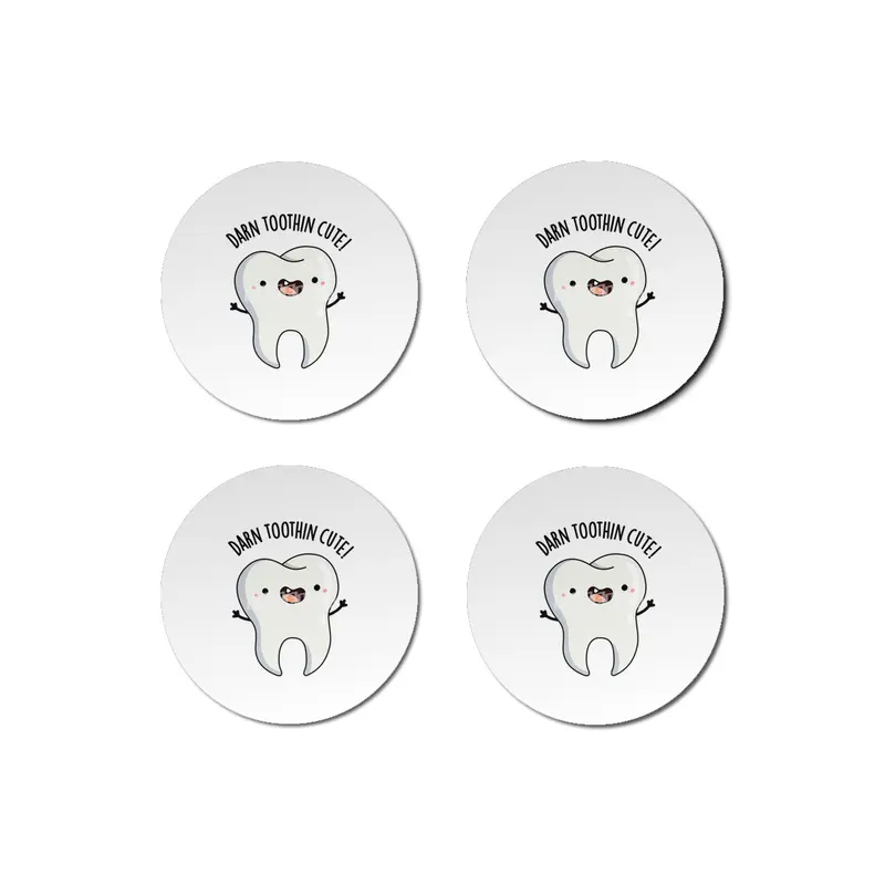 Darn Tooth-in Cute Funny Tooth Pun Bardak Altlığı