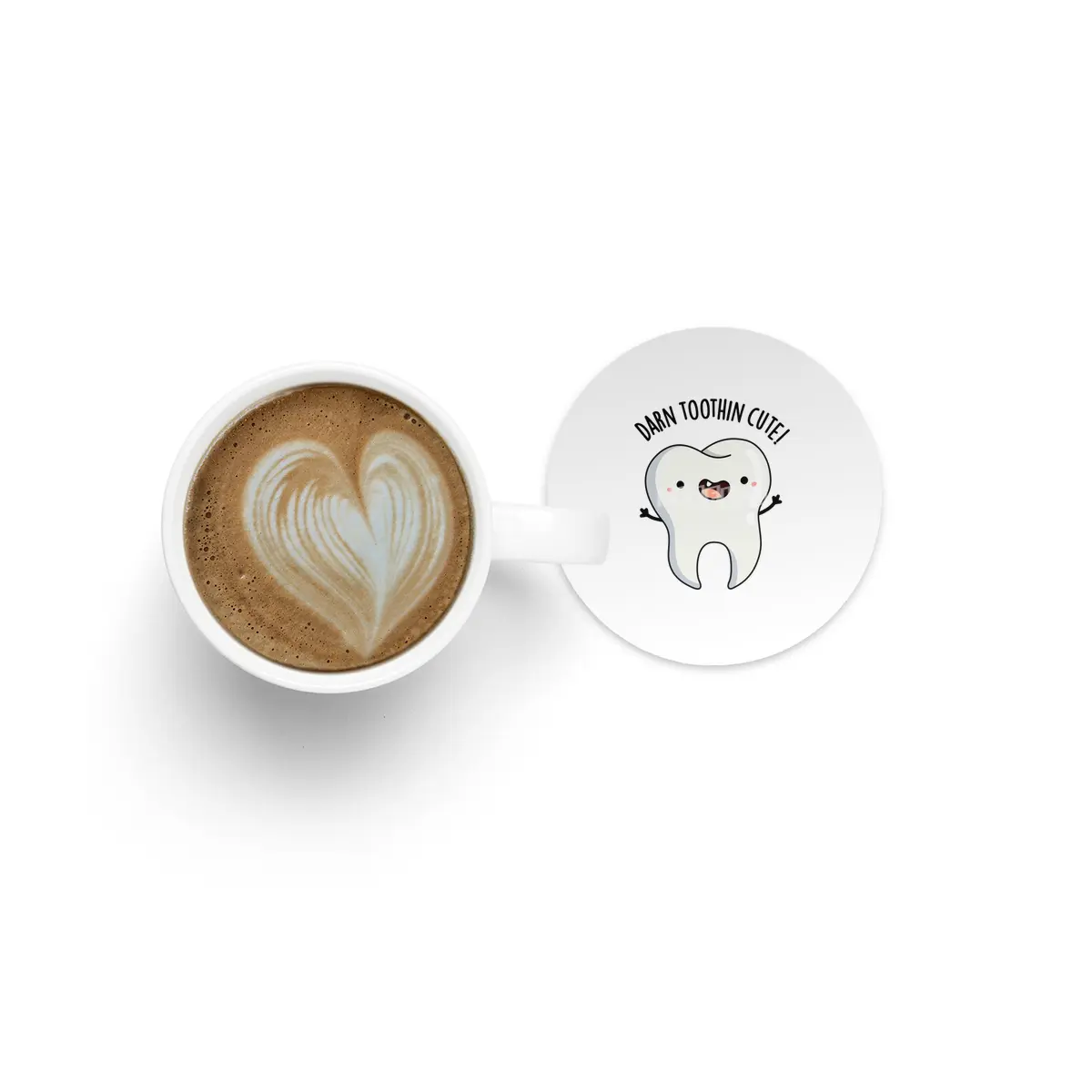 Darn Tooth-in Cute Funny Tooth Pun Bardak Altlığı
