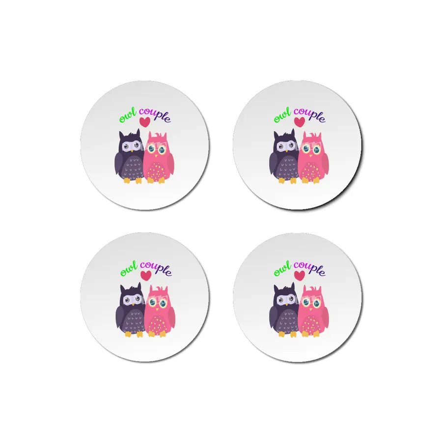 Owl couple shirt Bardak Altlığı
