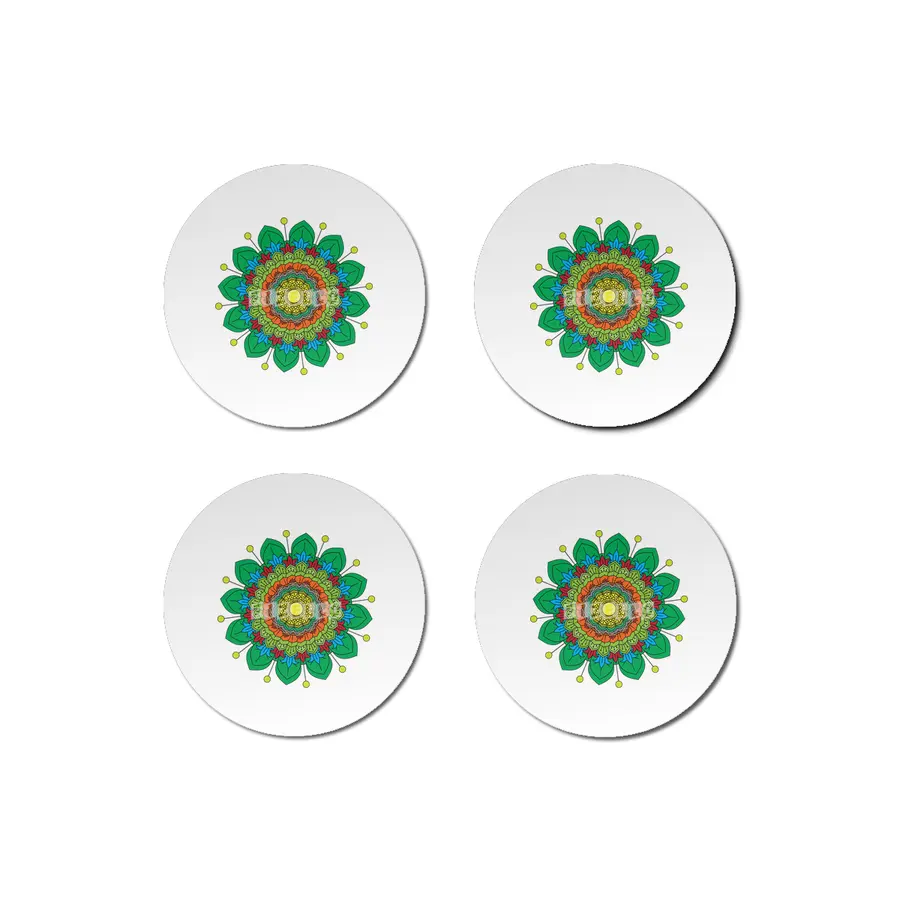 Beautiful ornate vintage vector colours mandala illustration for anti stress coloring books Bardak Altlığı